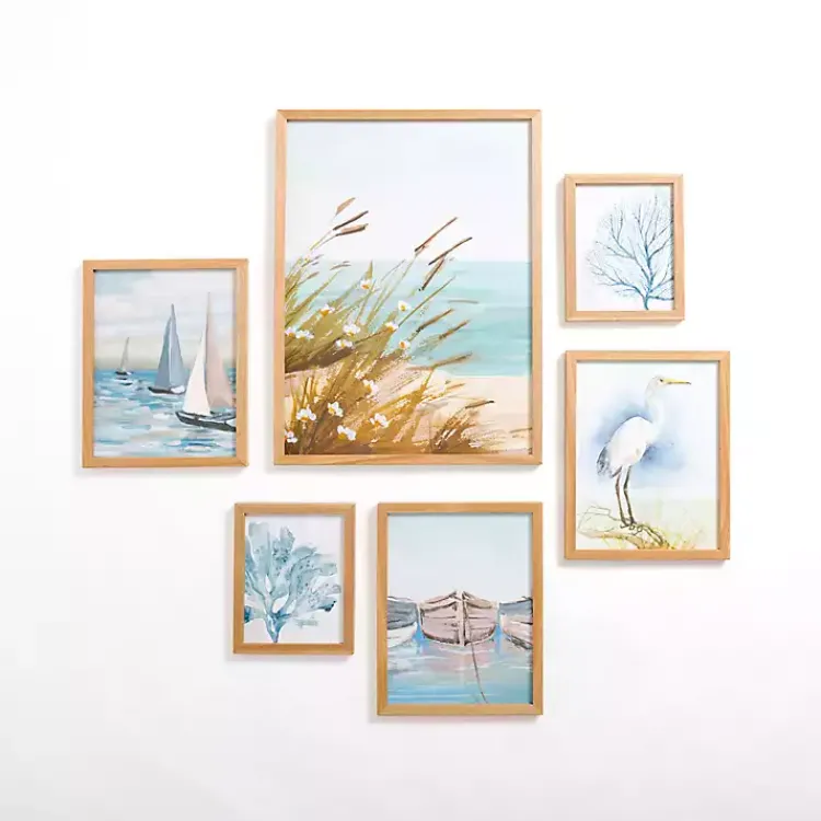 Framed Art-Kirklands Home Coastal Framed Art 6-pc. Gallery Set