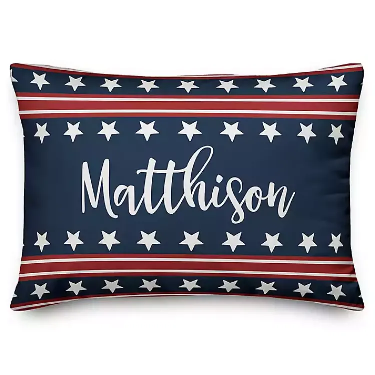 Outdoor Cushions & Pillows-Kirklands Home Stars & Stripes Personalized Indoor/Outdoor Pillow