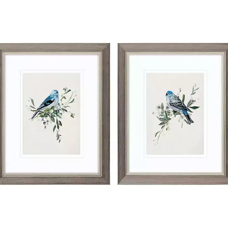 Framed Art-Kirklands Home Happy Bluebirds Framed Art Prints, Set of 2