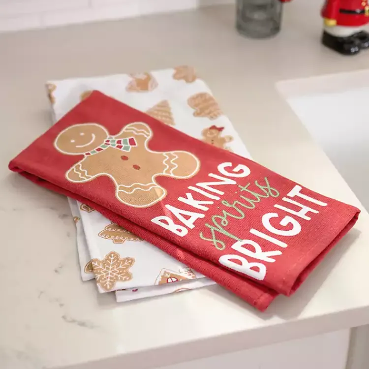 Kitchen Accessories-Kirklands Home Gingerbread Kitchen Towels, Set of 2