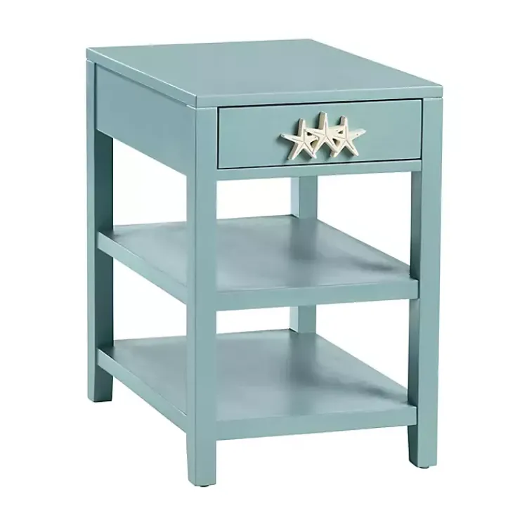 Accent & End Tables-Kirklands Home Turquoise Starfish Accent Table Blue