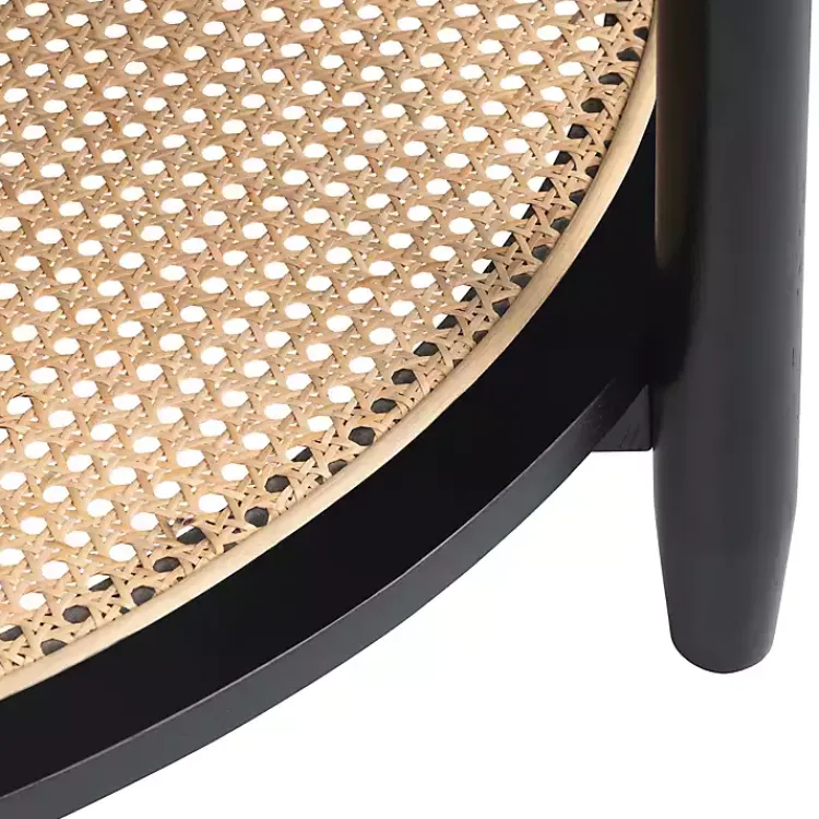 Accent & End Tables-Kirklands Home Wood and Rattan Boho Accent Table Black