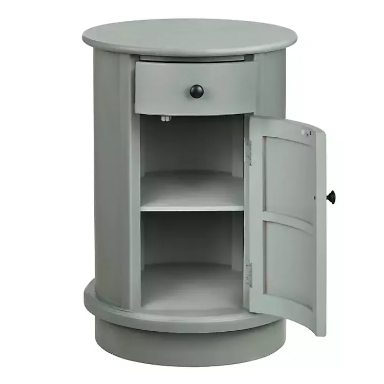 Accent & End Tables-Kirklands Home Round Beckly Accent Table Gray