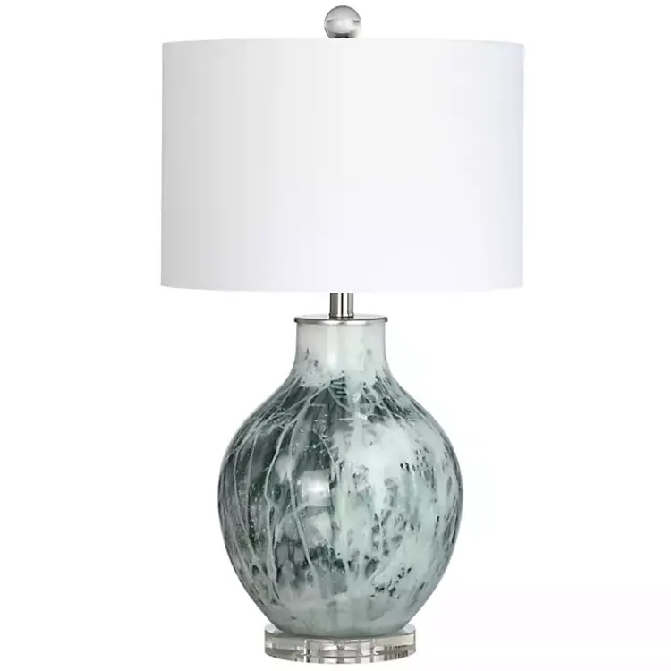 Table Lamps-Kirklands Home Azure Blue Ocean Table Lamp White