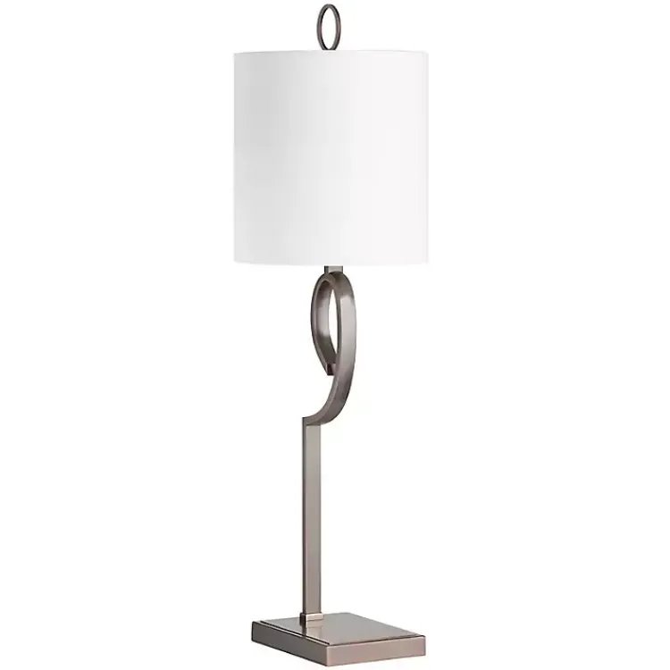Table Lamps-Kirklands Home Bronze Abstract Curve Table Lamp White