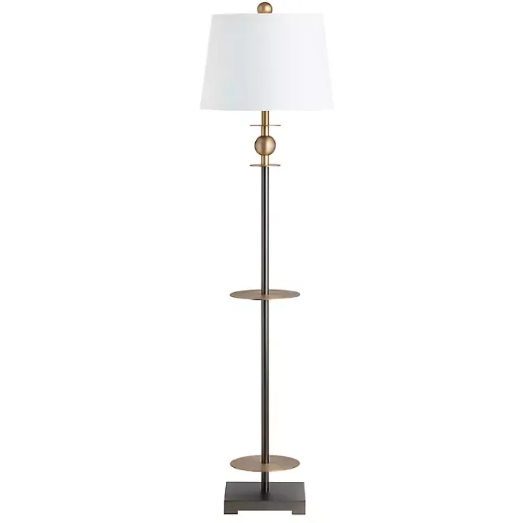 Floor Lamps-Kirklands Home Dark Bronze Decorative Floor Lamp White