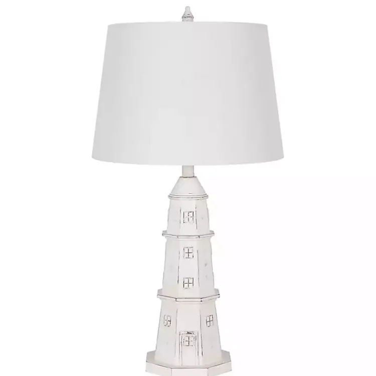 Table Lamps-Kirklands Home Lighthouse Table Lamp White