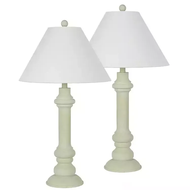 Table Lamps-Kirklands Home Pastel Green Coastal Ariel Table Lamps, Set of 2