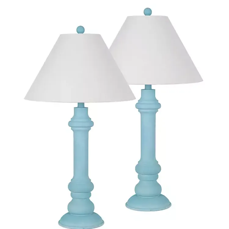 Table Lamps-Kirklands Home Sky Blue Coastal Ariel Table Lamps, Set of 2