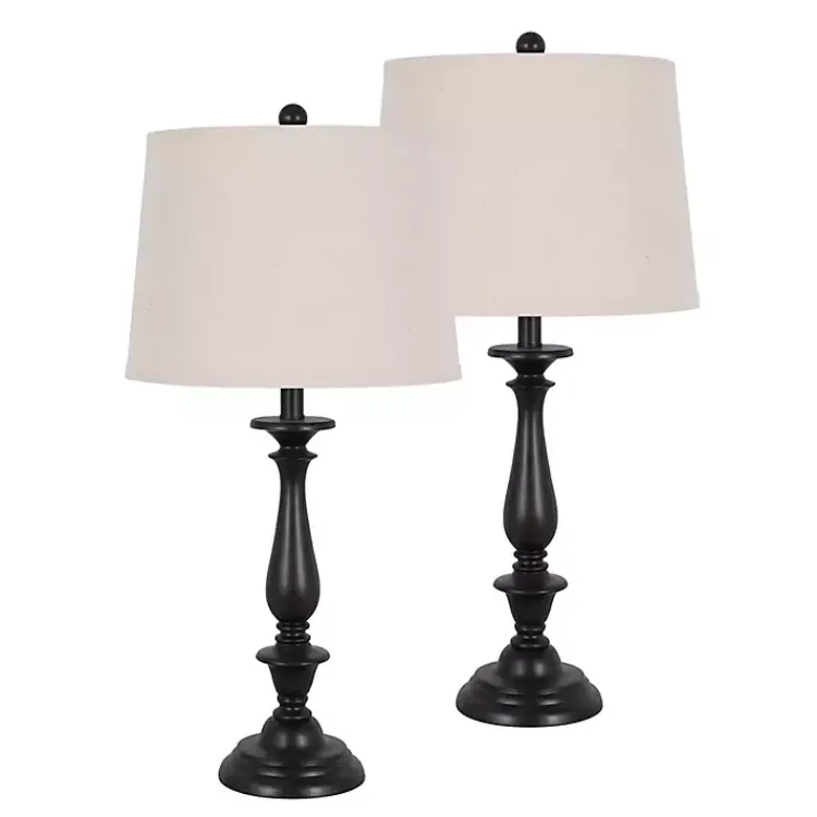 Table Lamps-Kirklands Home Dark Brown Transitional Table Lamps, Set of 2 Tan