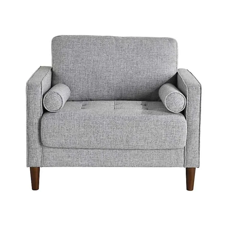 Accent Chairs-Kirklands Home Light Chelsea Accent Chair Gray