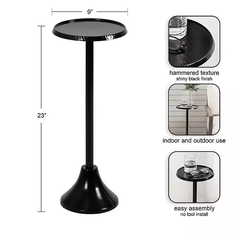 Accent & End Tables-Kirklands Home Round Metal Layla Accent Table Black