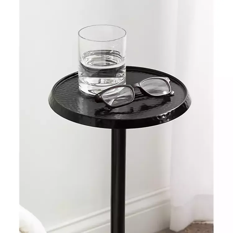 Accent & End Tables-Kirklands Home Round Metal Layla Accent Table Black