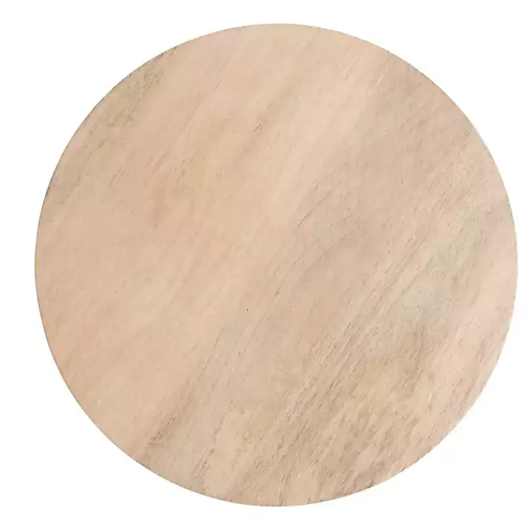 Accent & End Tables-Kirklands Home Round Natural Wood Jess Accent Table Tan