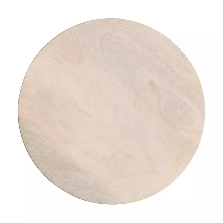 Accent & End Tables-Kirklands Home Round washed Wood Dani Accent Table White