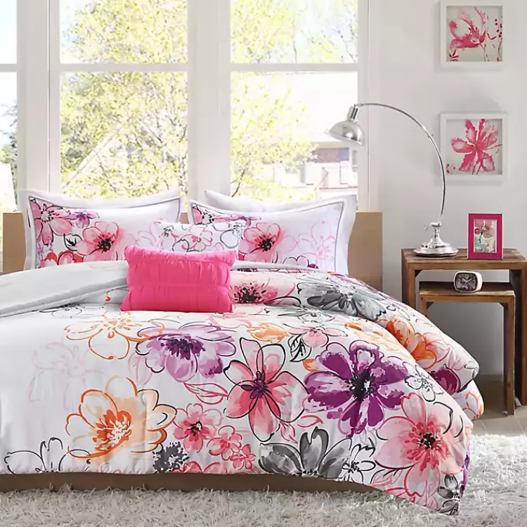 Comforters-Kirklands Home Ashley Floral California King 5-pc. Comforter Set