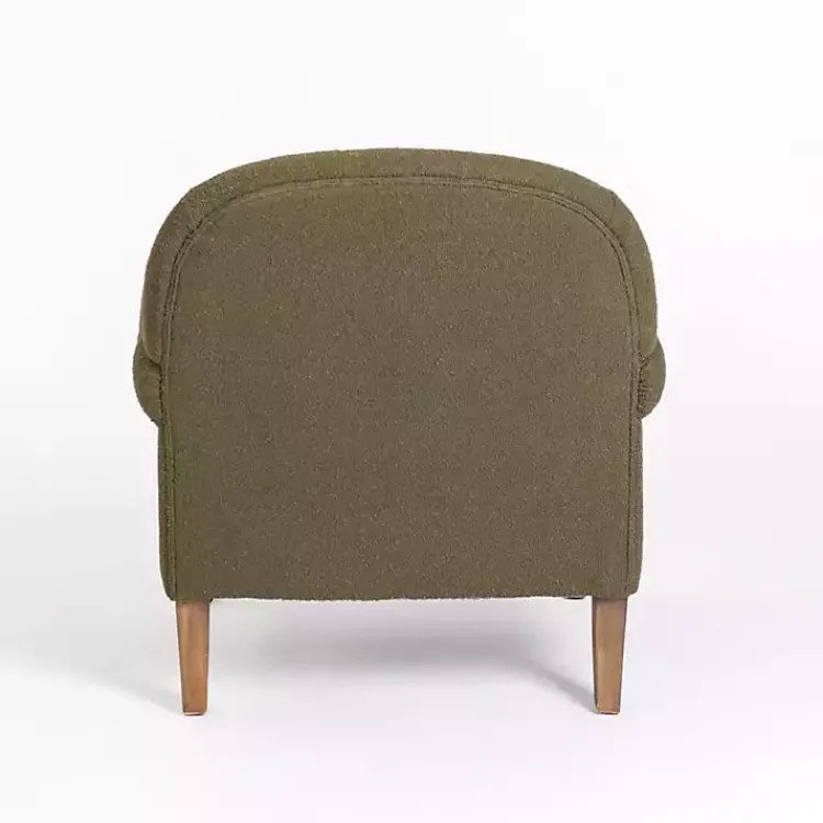 Accent Chairs-Kirklands Home Olive Boucle Tufted Chair & Ottoman Set Green