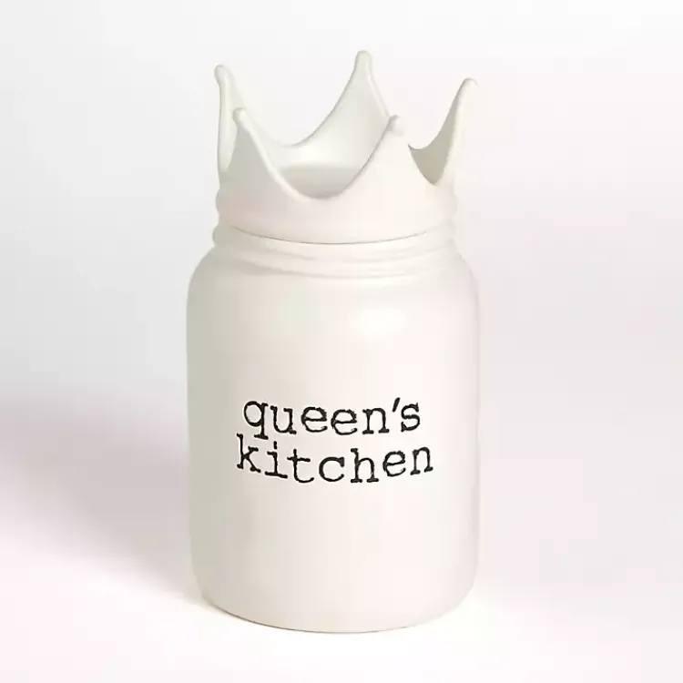 Kitchen Storage-Kirklands Home Queen's Kitchen Ceramic Canister White