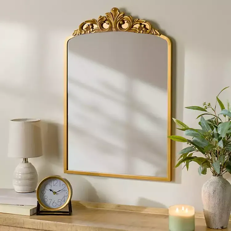 Decorative Mirrors-Kirklands Home Gold Lana Ornate Arch Wall Mirror