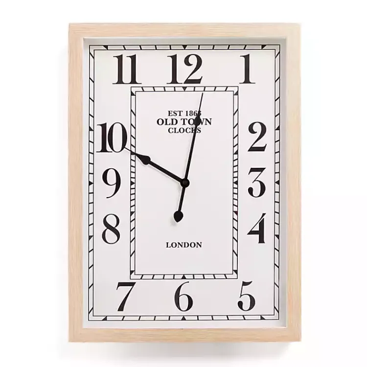 Clocks-Kirklands Home White Crawford Rectangle Wall Clock