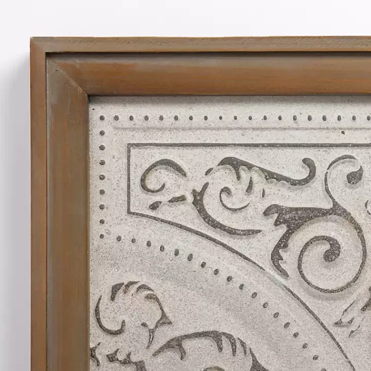 Wall Plaques-Kirklands Home Silver Medallion Metal and Wood Wall Plaque