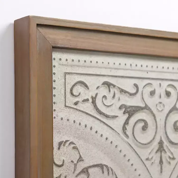 Wall Plaques-Kirklands Home Silver Medallion Metal and Wood Wall Plaque