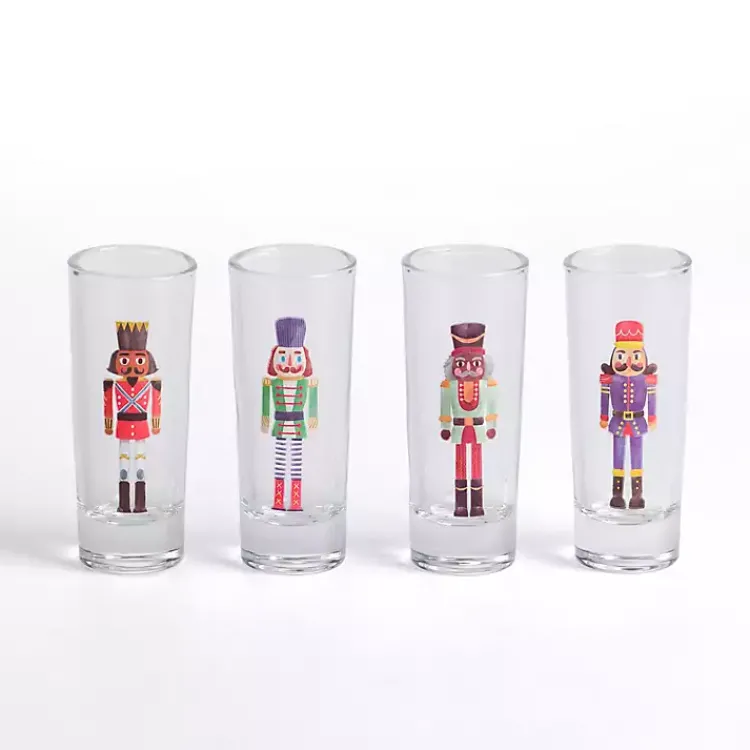 Glassware & Drinkware-Kirklands Home Nutcracker Shot Glasses, Set of 4