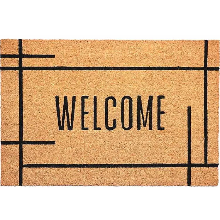 Doormats-Kirklands Home Welcome Natural Linear Doormat Brown