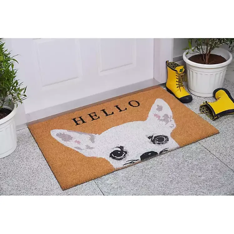 Doormats-Kirklands Home Chihuahua Hello Doormat White