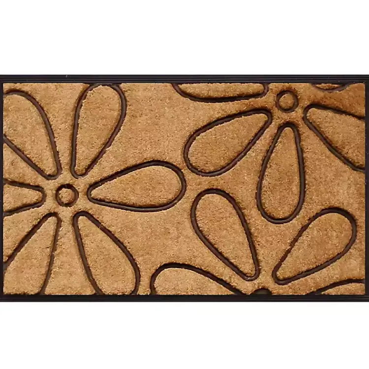 Doormats-Kirklands Home Coir and Rubber Flowers Doormat