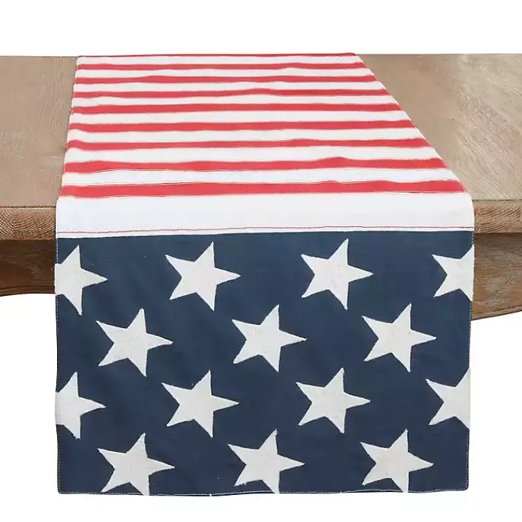 Table Linens-Kirklands Home Stars and Stripes Patriotic Table Runner