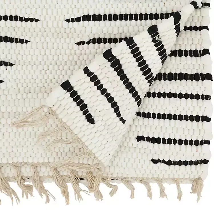 Table Linens-Kirklands Home Black and White Diamond Table Runner