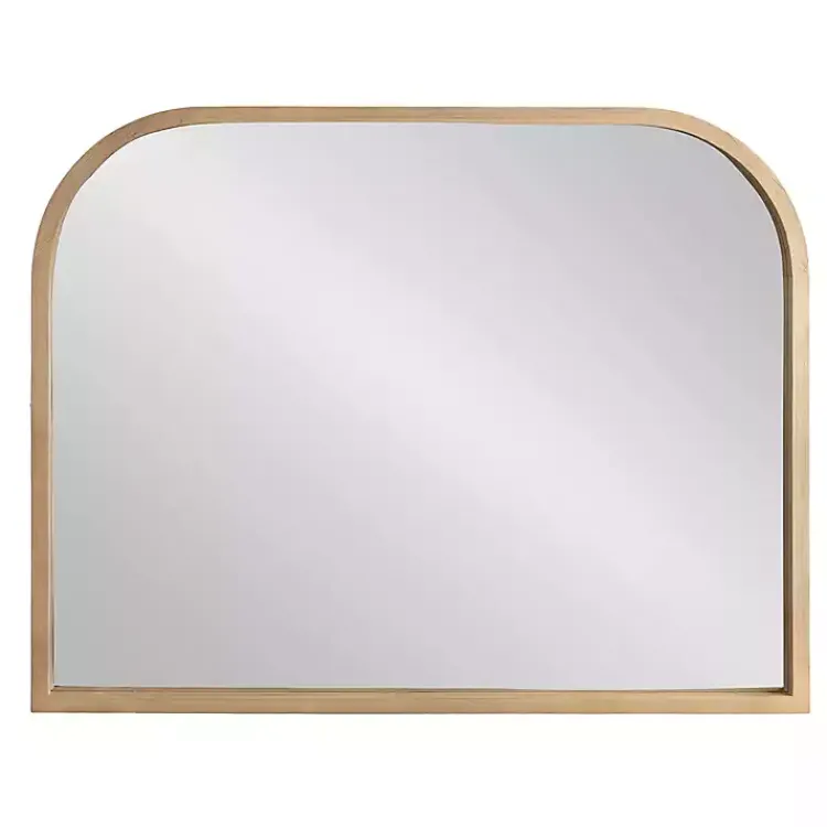 Decorative Mirrors-Kirklands Home Natural Wood Frame Arch Wall Mirror Tan