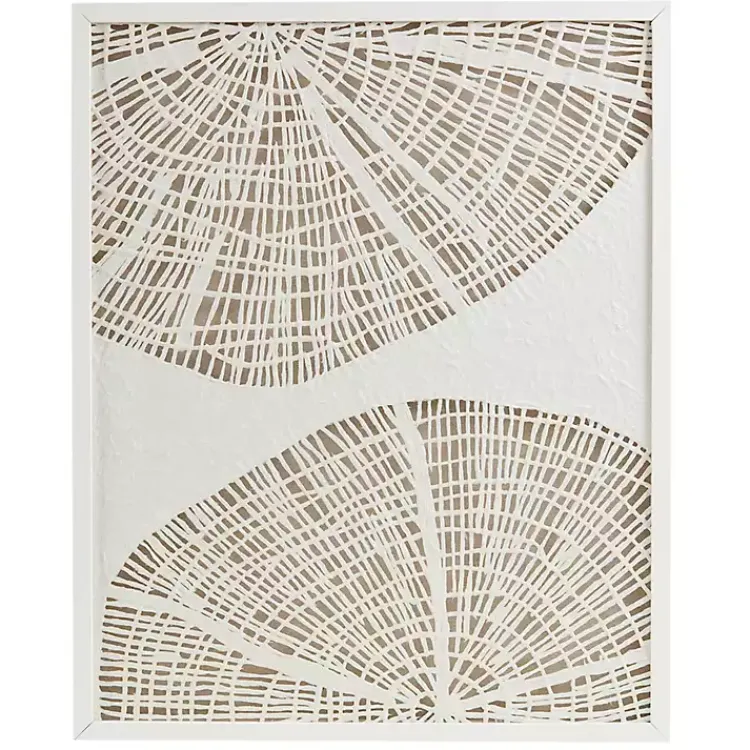 Wall Plaques-Kirklands Home Sand Dollar Rice Paper Shadowbox Wall Plaque White