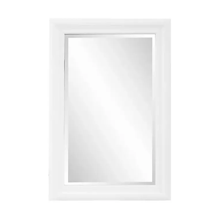 Decorative Mirrors-Kirklands Home George Ridged Rectangular Wall Mirror White