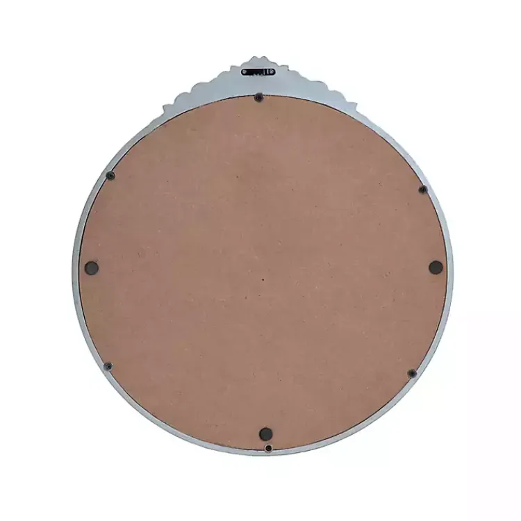 Decorative Mirrors-Kirklands Home Pewter Wood Carved Rosettes Wall Mirror