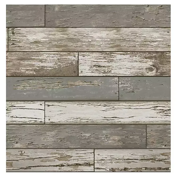 Wall Murals & Wallpaper-Kirklands Home Gray Reclaimed Wood Peel & Stick Wallpaper