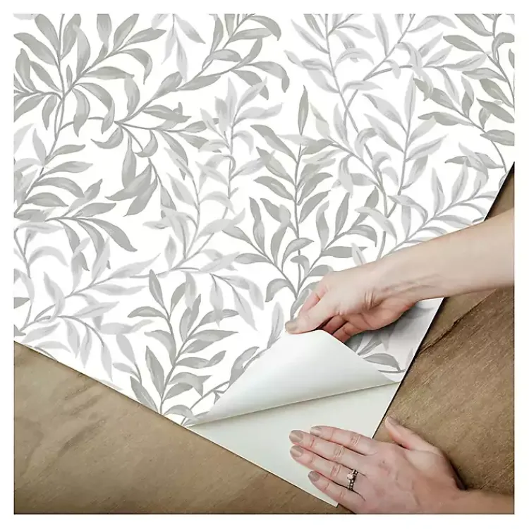 Wall Murals & Wallpaper-Kirklands Home Vines Peel & Stick Wallpaper Gray