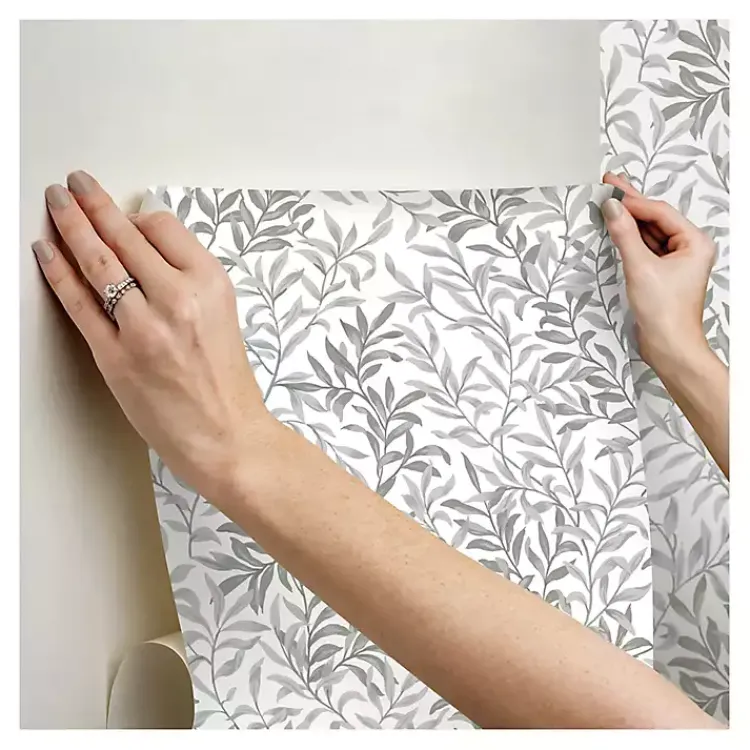 Wall Murals & Wallpaper-Kirklands Home Vines Peel & Stick Wallpaper Gray