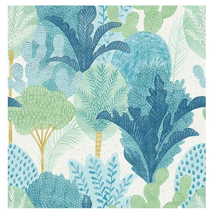 Wall Murals & Wallpaper-Kirklands Home Teal Bohoemian Jungle Peel & Stick Wallpaper