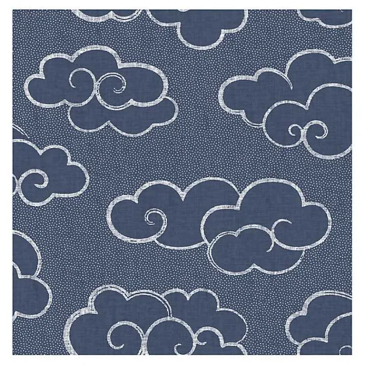 Wall Murals & Wallpaper-Kirklands Home Navy Cloudy Skies Peel & Stick Wallpaper Blue