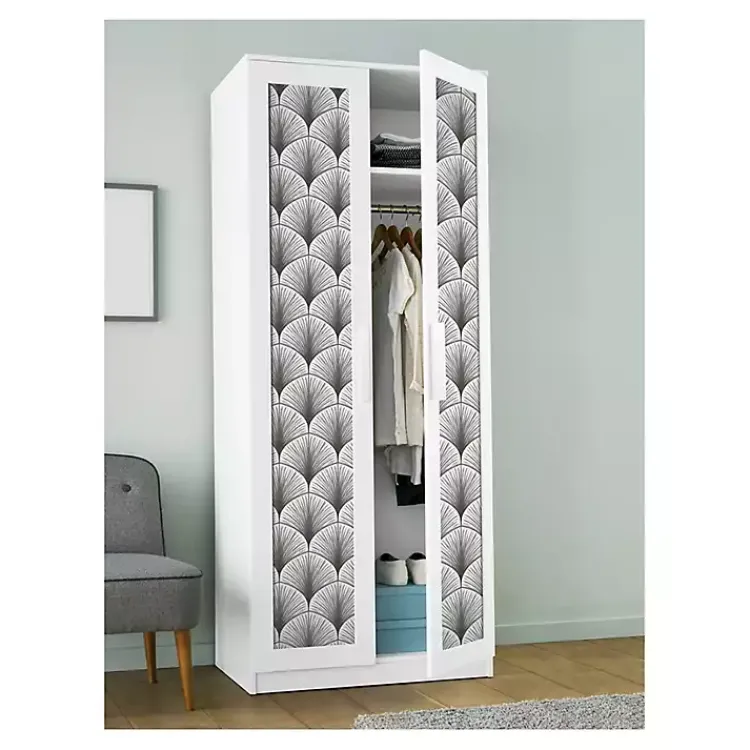 Wall Murals & Wallpaper-Kirklands Home Gray Art Deco Fans Peel & Stick Wallpaper