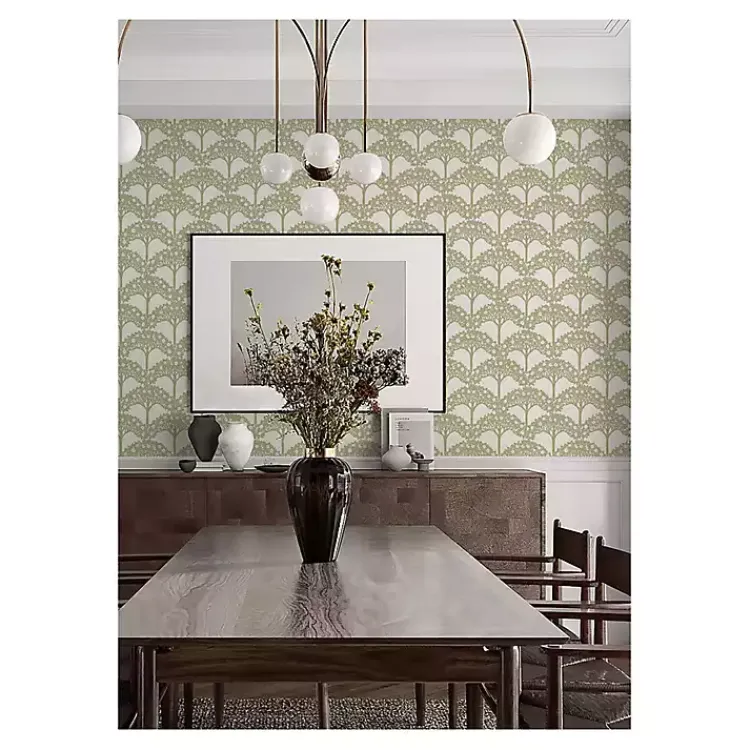 Wall Murals & Wallpaper-Kirklands Home Green Flowering Trees Peel & Stick Wallpaper