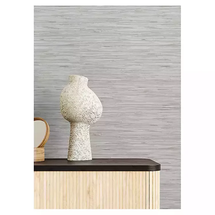 Wall Murals & Wallpaper-Kirklands Home Textured Grassweave Peel & Stick Wallpaper Gray