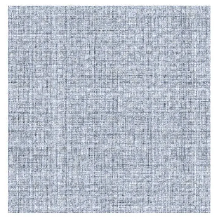 Wall Murals & Wallpaper-Kirklands Home Textured Faux Fabric Peel & Stick Wallpaper Blue