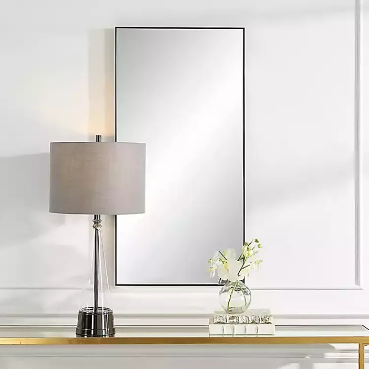 Decorative Mirrors-Kirklands Home Black Thin Frame Rectangle Wall Mirror