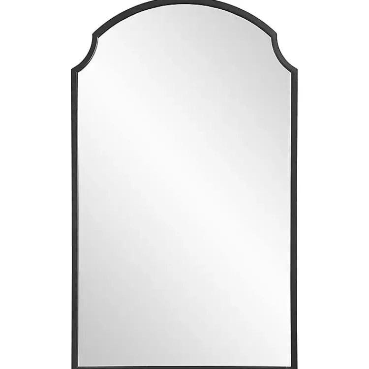 Decorative Mirrors-Kirklands Home Arched Scallop Edge Wall Mirror Black