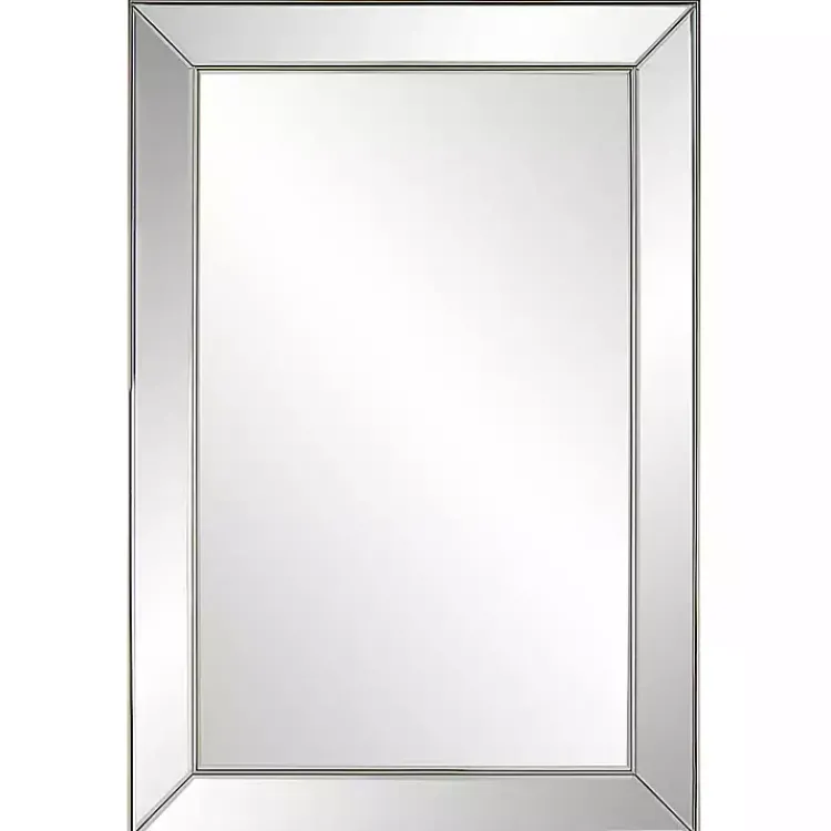 Decorative Mirrors-Kirklands Home Bevel Rectangle Wall Mirror Silver