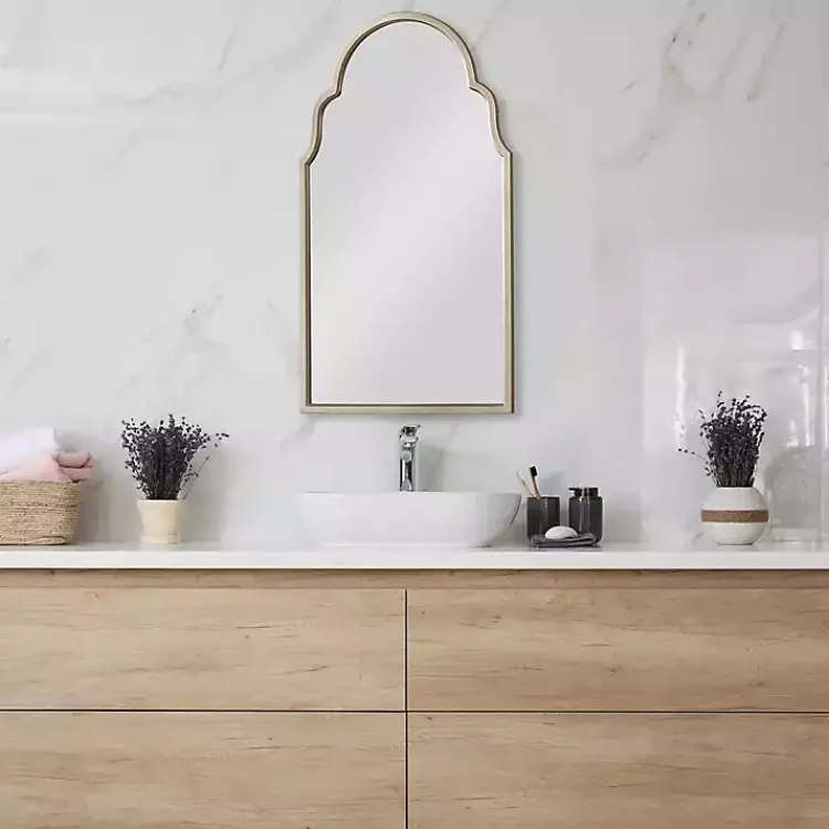 Decorative Mirrors-Kirklands Home Warm Silver Arched Wall Mirror