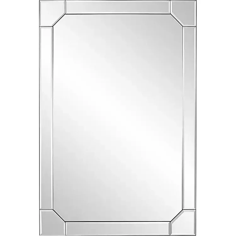 Decorative Mirrors-Kirklands Home Clipped Corners Frameless Beveled Wall Mirror